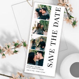 Modern 4 photos bookmark wedding save the date