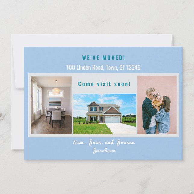 Modern 4 Photos We've Moved Moving Announcement (Front)