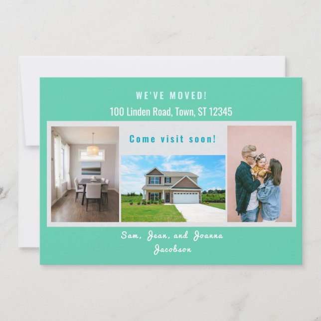 Modern 4 Photos We've Moved Moving Announcement (Front)