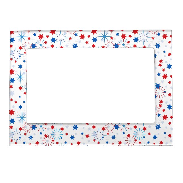 Modern 4th July Pattern 02 N BG Magnetic Frame (Front)
