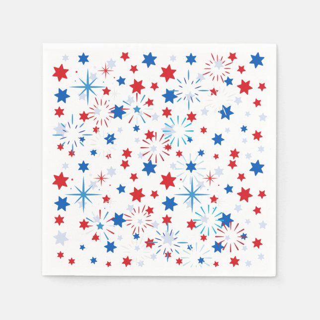 Modern 4th July Pattern 02 Napkins (Front)