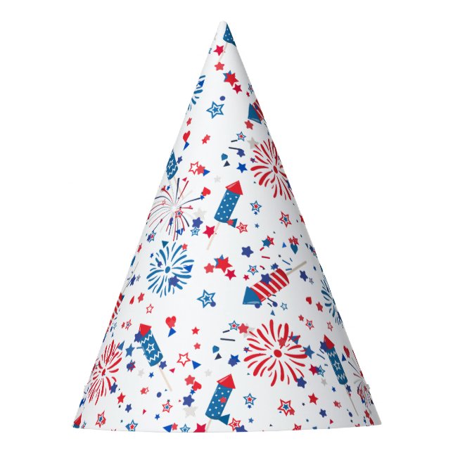 Modern 4th July Pattern 03 Party Hat (Front)