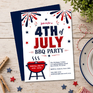 Modern 4th of July BBQ Party Invitation