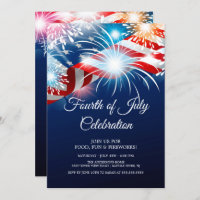 Modern 4th of July Fireworks Invitation