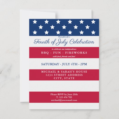 Modern 4th of July Party Invitation