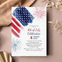 Modern 4th of July Red White Blue Independence Day