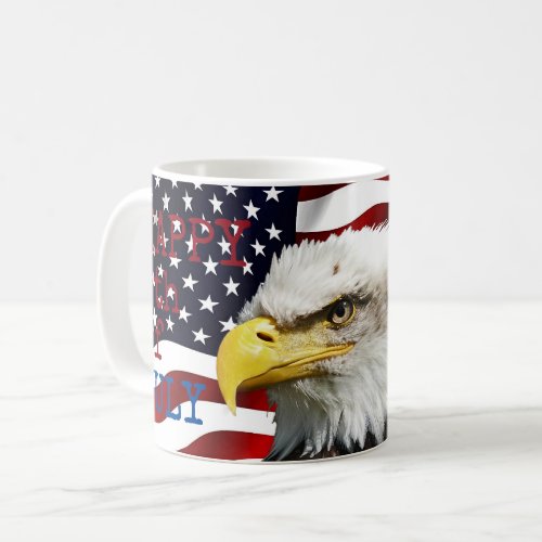 Modern 4th of July US USA Flag American Eagle Coffee Mug