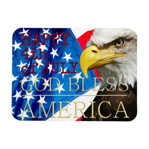 Modern 4th of July US USA Flag American Eagle Magn Magnet