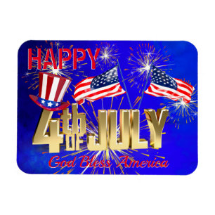 Modern 4th of July US USA Flag Magnet