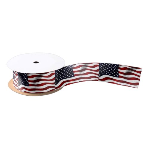 Modern 4th of July US USA Flag Satin Ribbon