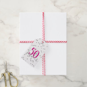 Modern 50 and Fabulous Birthday Confetti Gift Tags