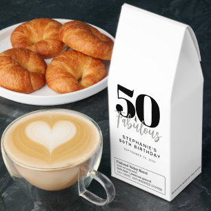 Modern 50 and Fabulous Bold 50th Birthday Party Roasted Coffee