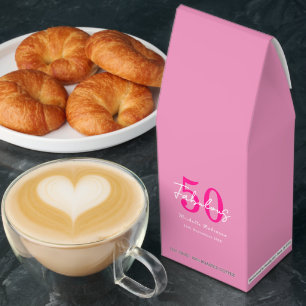 Modern 50 and Fabulous Pink 50th Birthday Party Roasted Coffee