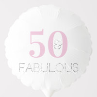 Modern 50 and Fabulous Typography Pink Birthday