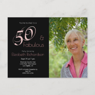 Modern 50 fabulous 50th birthday Photo Postcard