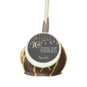 Modern 50 & Fabulous Birthday Black Gold Glam Cake Pops (Front)