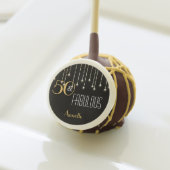 Modern 50 & Fabulous Birthday Black Gold Glam Cake Pops (Front Insitu)