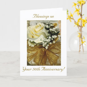 Modern, 50th Anniversary, Floral Card
