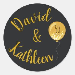 Modern 50th Anniversary Gold Balloon Seals