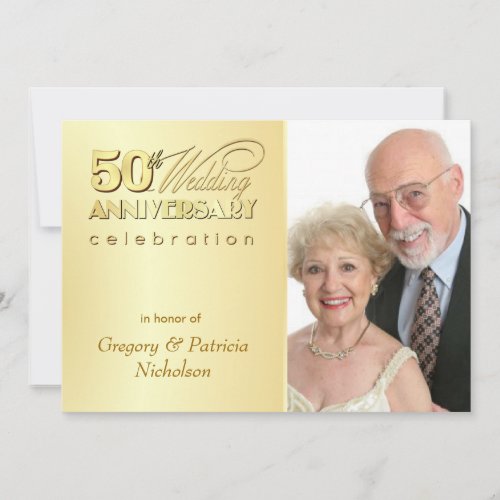 Modern 50th Anniversary Party - Photo Invitations