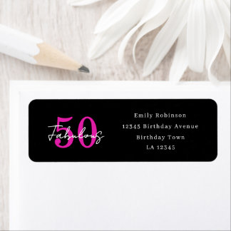 Modern 50th Birthday 50 and Fabulous Address Label