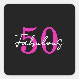 Modern 50th Birthday 50 and Fabulous Party Square Sticker