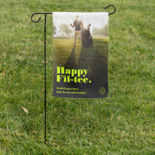 Modern 50th Birthday 60th Birthday Golf Garden Flag