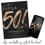 Modern 50th Birthday Gold Black Sassy Minimalist Invitation<br><div class="desc">Modern 50th Birthday Gold Black Sassy Minimalist Invitation. Elevate your milestone birthday with a touch of sassy flair using our invitation design. This contemporary masterpiece effortlessly combines sleek Gold and Black accents to create an invitation that exudes sophistication and style. With a dash of sassy charm, this minimalist design adds...</div>