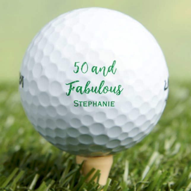  Modern 50th birthday party chic green golf balls (Creator Uploaded)