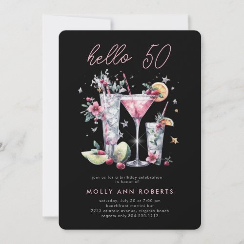 Modern 50th Birthday Party Invitation 