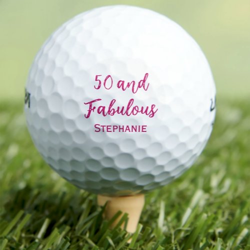  Modern 50th birthday party simple pink golf balls