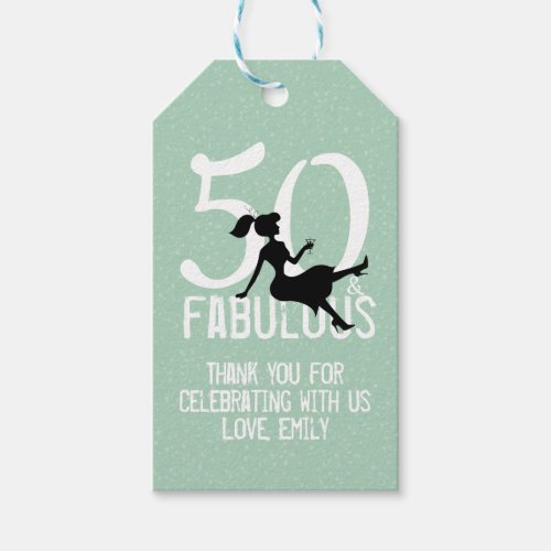 Modern 50th Birthday Party Thank You Favors Mint Gift Tags