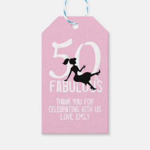 Modern 50th Birthday Party Thank You Favors Pink Gift Tags