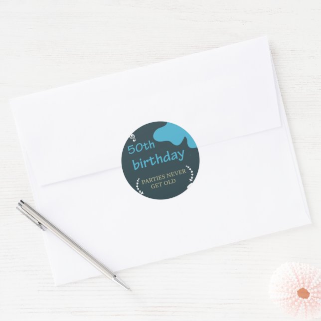 Modern 50th Birthday stickers (Envelope)