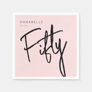 Modern 50th Fifty Fiftieth birthday Napkins