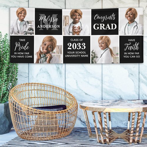 Modern 5 Photo Collage Custom Graduate Graduation Banner