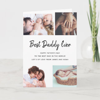 Modern 5 Photo Collage dad Happy Father's Day Card