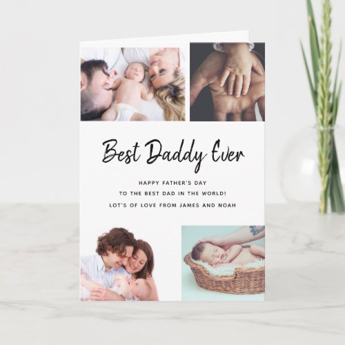 Modern 5 Photo Collage dad Happy Fathers Day Card