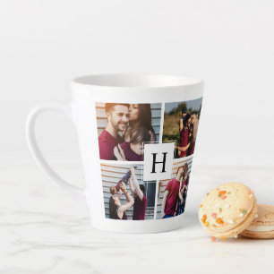 Modern 5-Photo Collage Latte Mug