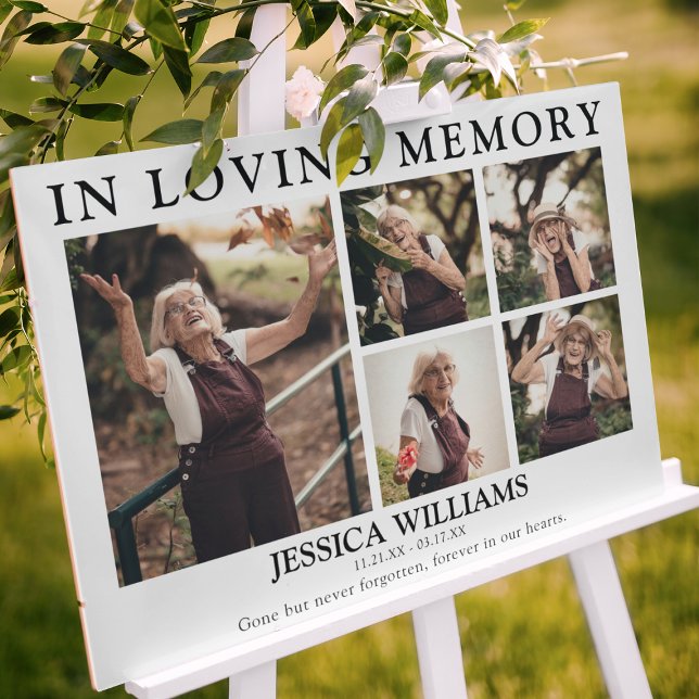 Modern 5 Photo Collage Memorial Foam Board (Creator Uploaded)