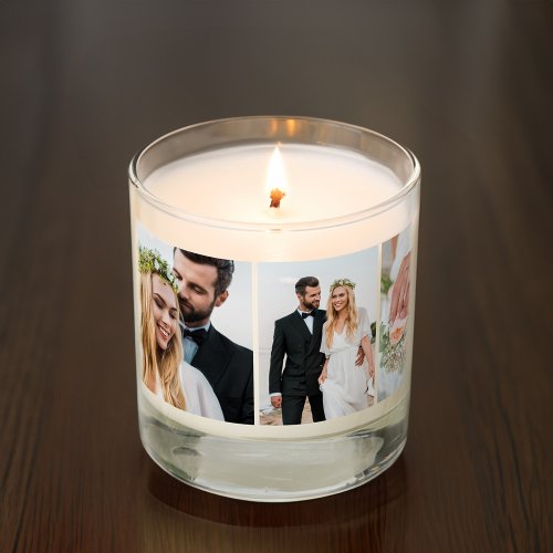 Modern 5 Photo Collage Wedding Keepsake Scented Candle
