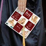 Modern 5 Photo Grid, Monogram & Quote Graduate Graduation Cap Topper<br><div class="desc">Create your very own keepsake graduation cap topper with this modern 5 photo collage template. Design features five pictures of the grad,  their name in monogram,  two inspirational quotes,  class year and place of study.</div>