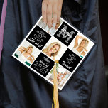 Modern 5 Photo Grid, Monogram & Quote Graduate Graduation Cap Topper<br><div class="desc">Create your very own keepsake graduation cap topper with this modern 5 photo collage template. Design features five pictures of the grad,  their name in monogram,  two inspirational quotes,  class year and place of study.</div>