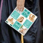 Modern 5 Photo Grid, Monogram & Quote Graduate Graduation Cap Topper<br><div class="desc">Create your very own keepsake graduation cap topper with this modern 5 photo collage template. Design features five pictures of the grad,  their name in monogram,  two inspirational quotes,  class year and place of study.</div>