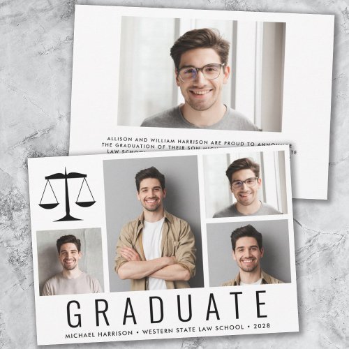 Modern 5 Photo Law School Graduation Announcement