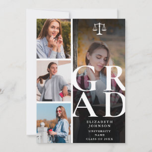 Modern 5 Photo Law School Graduation Announcement