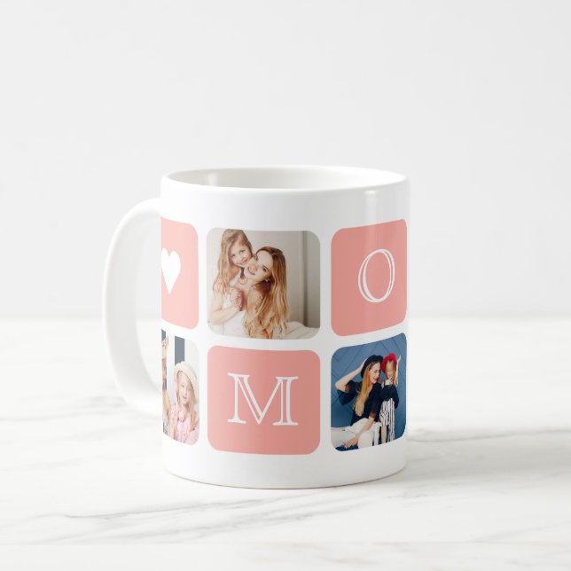 Modern 5-Photo "Mom" Mug (Front Left)