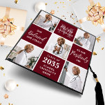 Modern 5 Photo Personalized Monogram Graduate  Graduation Cap Topper<br><div class="desc">Introducing our modern and unique graduation cap topper featuring a stunning photo collage design that can showcase up to 5 of your favorite senior memories. The sleek block design is perfect for a contemporary look, while the inspiring quote "She believed she could so she Positively did" adds a touch of...</div>