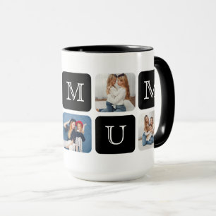 Modern 5-Photo "♥ U Mum" Jumbo 15 oz. Mug