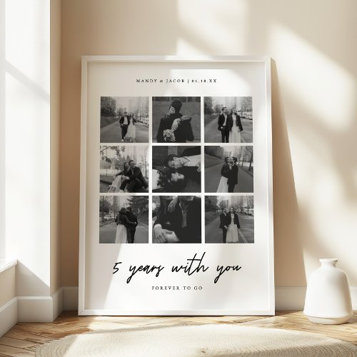 Modern 5-Year Anniversary 9-Photo Collage